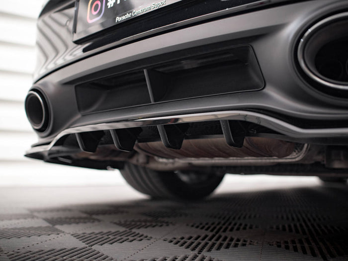 Porsche 911 Turbo S 992 Rear Splitter (Vertical Bars) - Maxton Design