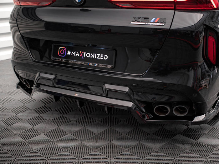 BMW X6 M F96 Central Rear Splitter (Vertical Bars) - Maxton Design