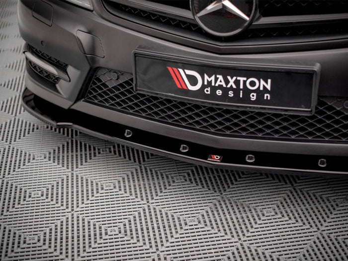 Front Splitter V.2 Mercedes-Benz C Coupe / Sedan / Estate AMG-Line C204 / W204 Facelift / S204 Facelift - Maxton Design