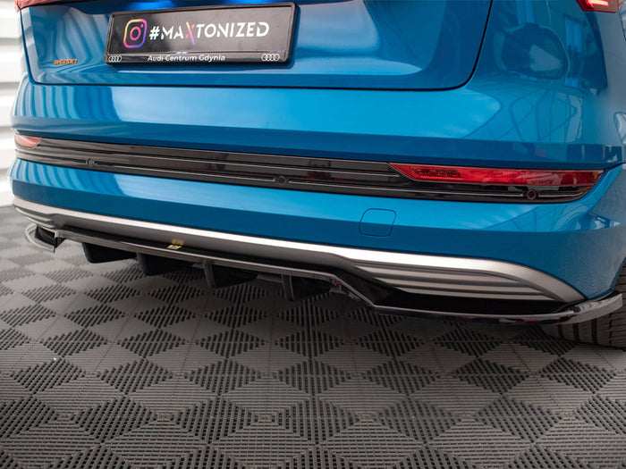 Audi e-Tron Central Rear Splitter (Vertical Bars) - Maxton Design