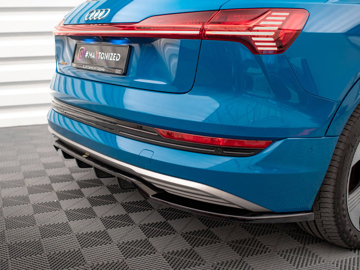 Audi e-Tron Central Rear Splitter (Vertical Bars) - Maxton Design
