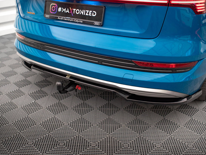 Audi e-Tron Central Rear Splitter (Vertical Bars) - Maxton Design