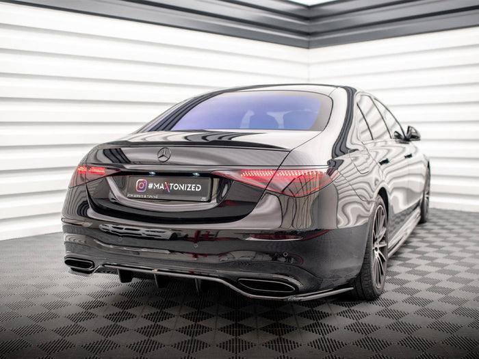 Mercedes S AMG-Line W223 Central Rear Splitter (Vertical Bars) - Maxton Design