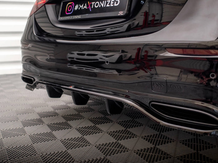 Mercedes S AMG-Line W223 Central Rear Splitter (Vertical Bars) - Maxton Design