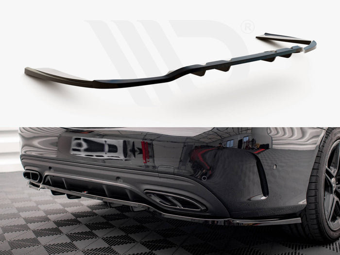 Mercedes C AMG Line W205 Facelift Rear Splitter (Vertical Bars) - Maxton Design