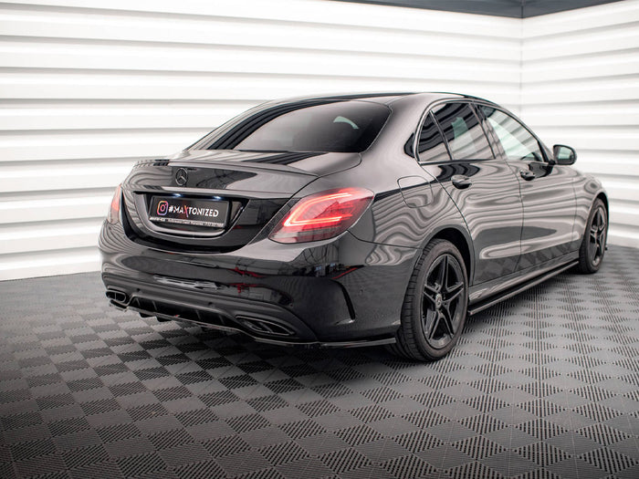 Mercedes C AMG Line W205 Facelift Rear Splitter (Vertical Bars) - Maxton Design