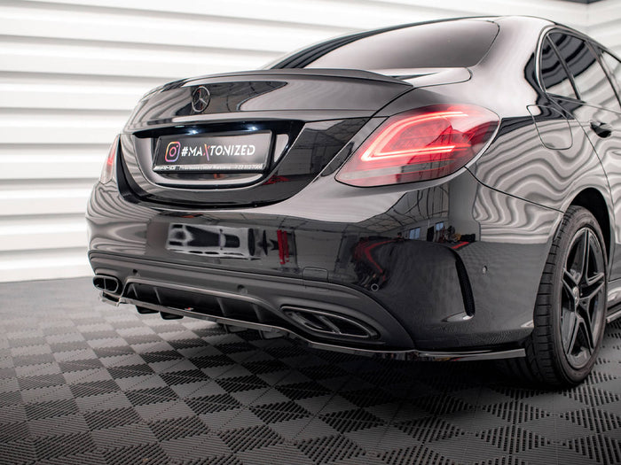 Mercedes C AMG Line W205 Facelift Rear Splitter (Vertical Bars) - Maxton Design