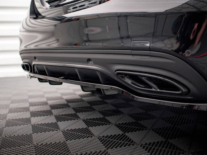 Mercedes C AMG Line W205 Facelift Rear Splitter (Vertical Bars) - Maxton Design