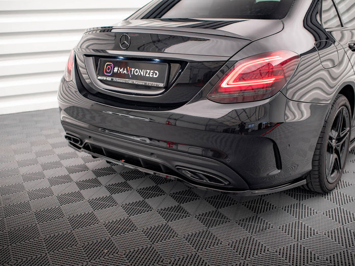 Mercedes C AMG Line W205 Facelift Rear Splitter (Vertical Bars) - Maxton Design