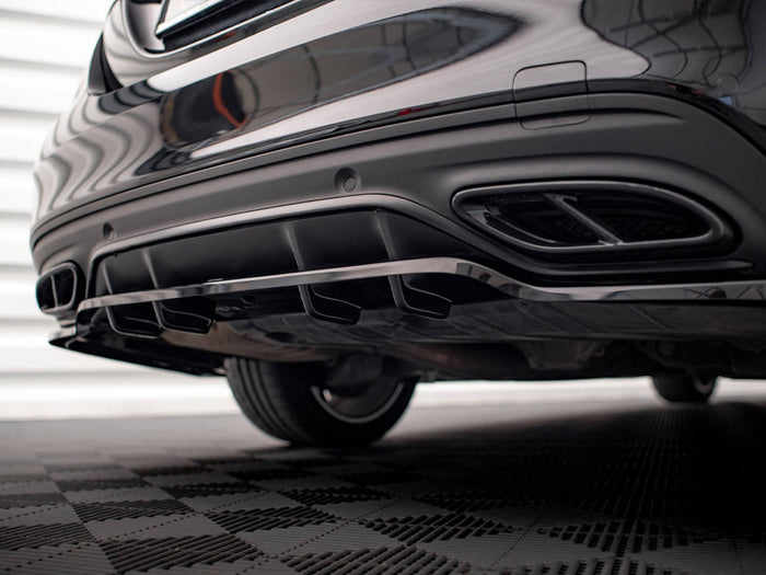 Mercedes C AMG Line W205 Facelift Rear Splitter (Vertical Bars) - Maxton Design