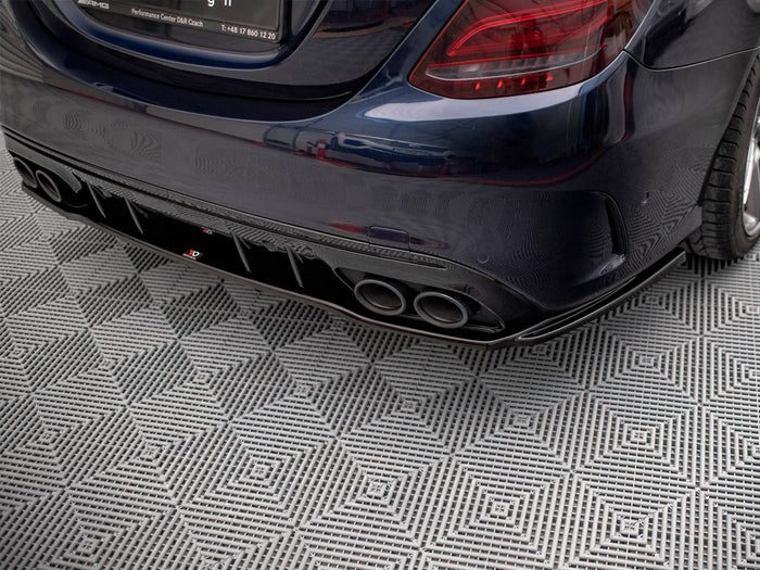 Mercedes-AMG C43 Sedan / Estate W205 / S205 Facelift Rear Splitter (Vertical Bars) - Maxton Design