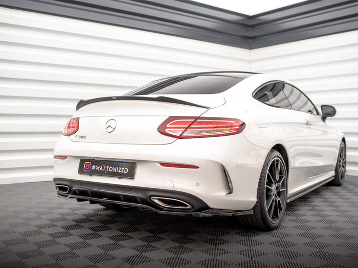 Mercedes C Coupe AMG-Line C205 Facelift Rear Splitter (Vertical Bars) - Maxton Design