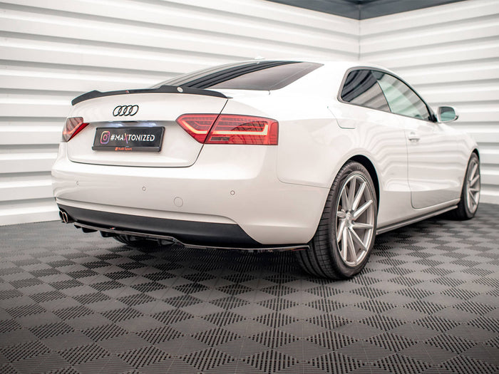 Audi A5 Coupe 8T Facelift Central Rear Splitter (Vertical Bars) - Maxton Design