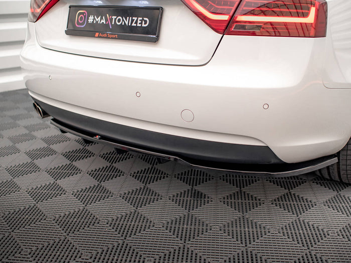 Audi A5 Coupe 8T Facelift Central Rear Splitter (Vertical Bars) - Maxton Design