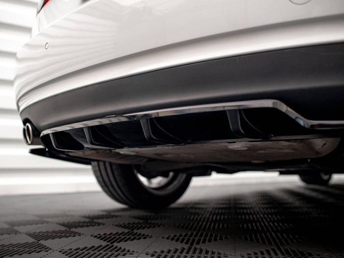 Audi A5 Coupe 8T Facelift Central Rear Splitter (Vertical Bars) - Maxton Design