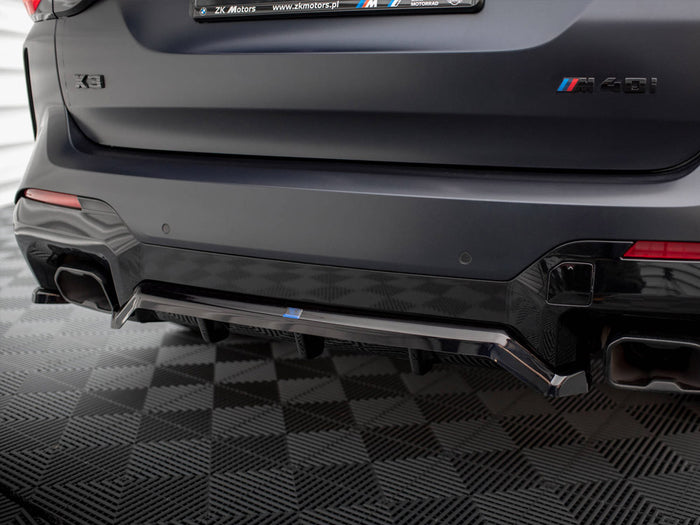 BMW X3 M-Pack G01 Facelift Central Rear Splitter (Vertical Bars) - Maxton Design