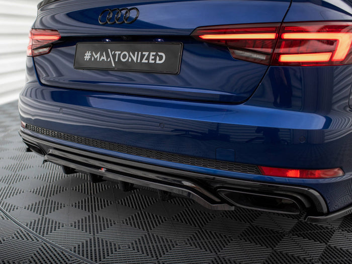 Audi A4 Competition B9 Central Rear Splitter (Vertical Bars) - Maxton Design