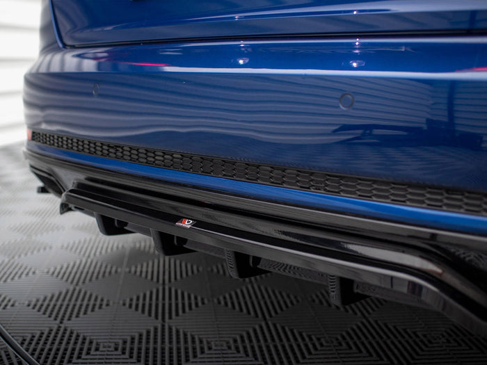 Audi A4 Competition B9 Central Rear Splitter (Vertical Bars) - Maxton Design