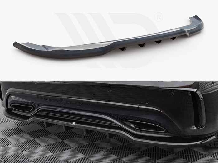 Rear Splitter (Vertical Bars) Mercedes-Benz A AMG-Line W176 Facelift - Maxton Design
