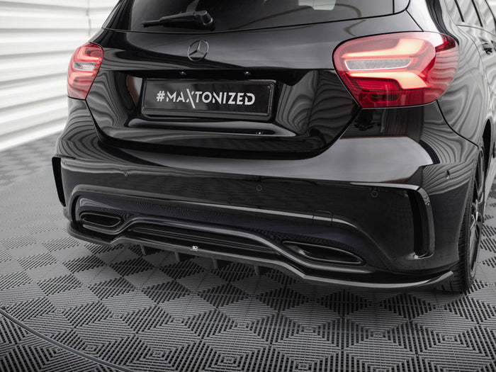 Rear Splitter (Vertical Bars) Mercedes-Benz A AMG-Line W176 Facelift - Maxton Design