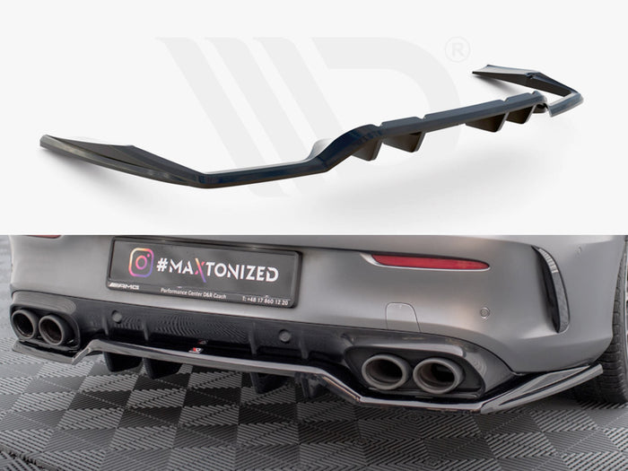 Mercedes-AMG C43 Coupe C205 Facelift Rear Splitter (Vertical Bars) - Maxton Design