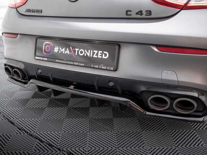 Mercedes-AMG C43 Coupe C205 Facelift Rear Splitter (Vertical Bars) - Maxton Design