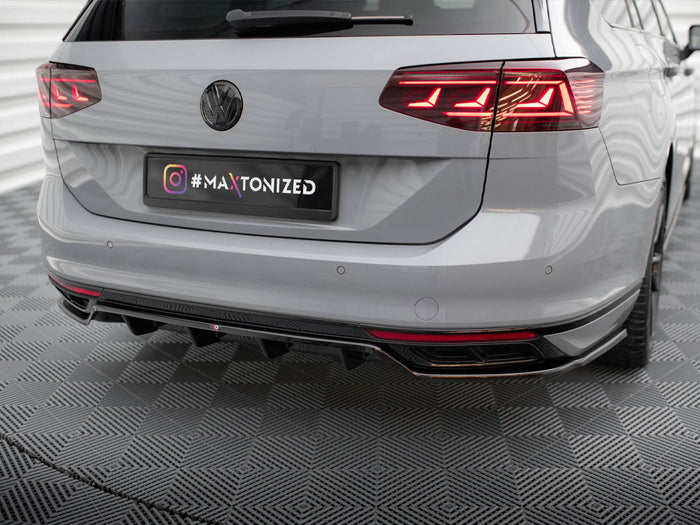 Volkswagen Passat R-Line B8 Facelift Rear Splitter (Vertical Bars) - Maxton Design