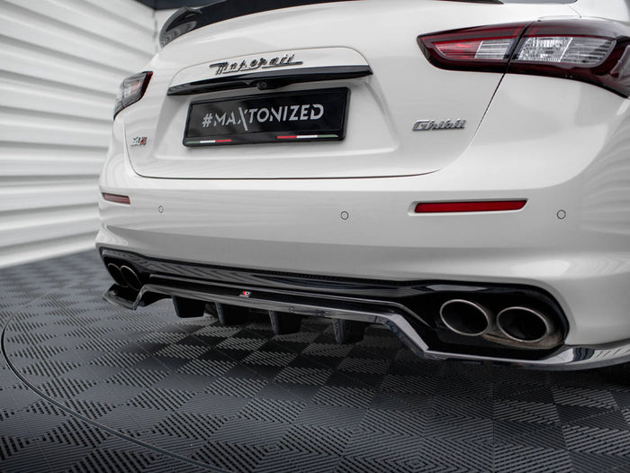 Maserati Ghibli Mk3 Facelift Rear Splitter (Vertical Bars) - Maxton Design