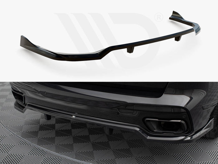 BMW X7 M-Pack G07 Facelift Central Rear Splitter (Vertical Bars) - Maxton Design