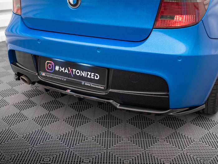 BMW 1 M-Pack E87 Facelift Central Rear Splitter (Vertical Bars) - Maxton Design