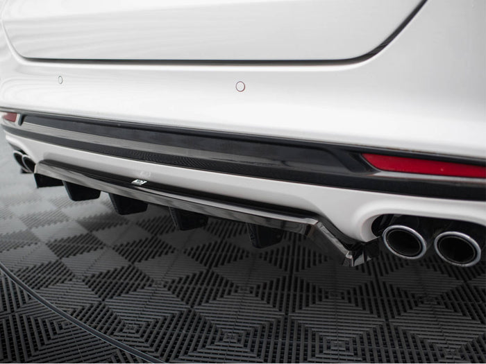 Ford Mondeo Sport Mk5 Facelift / Fusion Sport Mk2 Facelift Central Rear Splitter (Vertical Bars) - Maxton Design