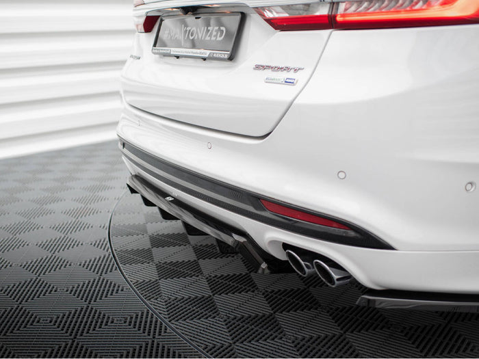 Ford Mondeo Sport Mk5 Facelift / Fusion Sport Mk2 Facelift Central Rear Splitter (Vertical Bars) - Maxton Design