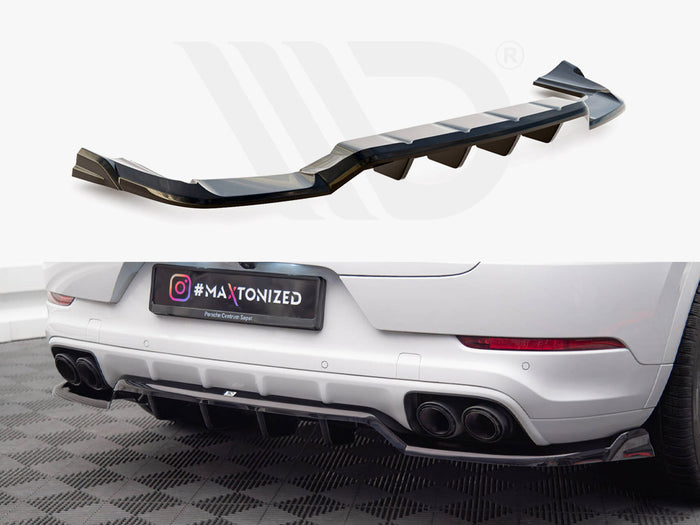 Porsche Cayenne Coupe / SUV Mk3 Rear Splitter (Vertical Bars) - Maxton Design