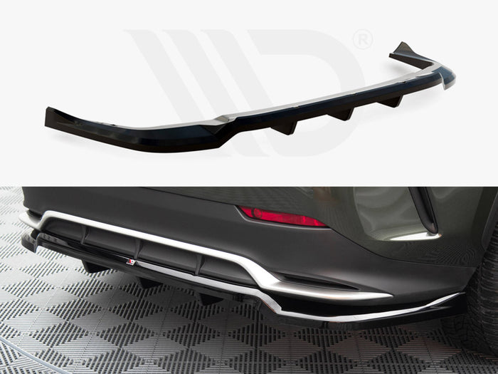 Lexus NX F-Sport Mk2 Central Rear Splitter (Vertical Bars) - Maxton Design