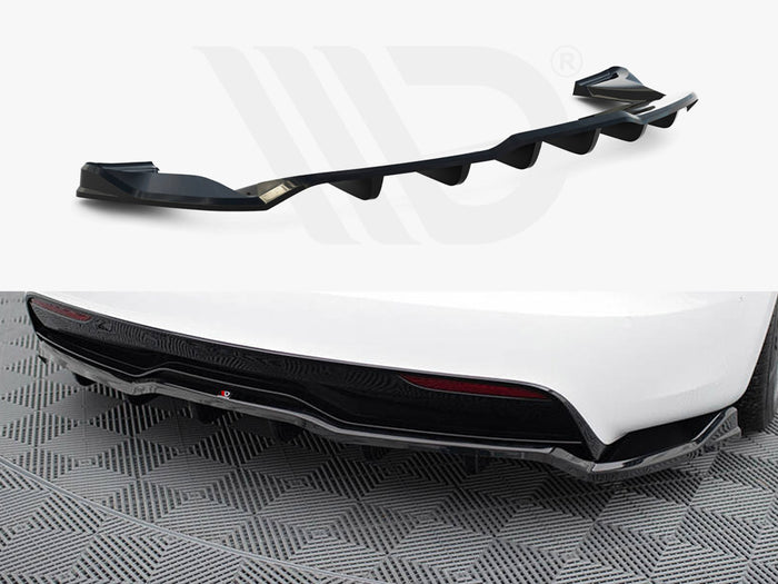 Tesla Model S Plaid Mk1 Facelift Rear Splitter (Vertical Bars) V.2 - Maxton Design