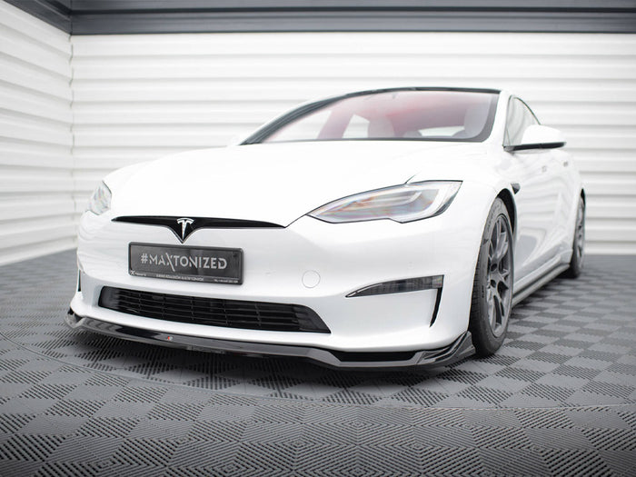 Tesla Model S Plaid Mk1 Facelift Front Splitter V.2 - Maxton Design