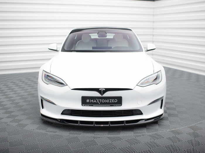 Tesla Model S Plaid Mk1 Facelift Front Splitter V.3 - Maxton Design