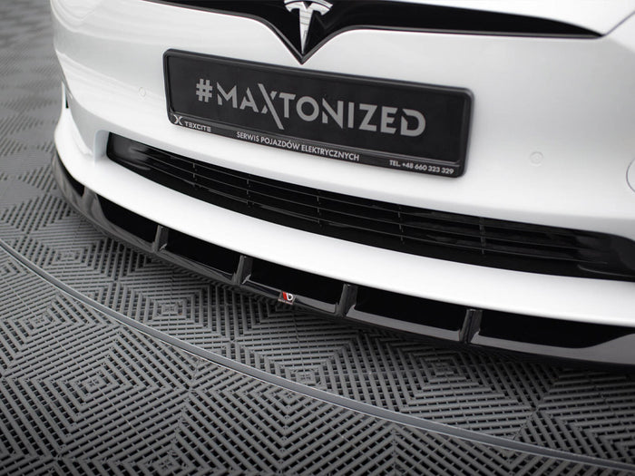 Tesla Model S Plaid Mk1 Facelift Front Splitter V.3 - Maxton Design