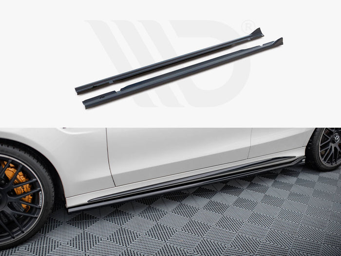 Mercedes-AMG C63 Sedan / Estate W205 / S205 Side Skirts Diffusers V.2 - Maxton Design