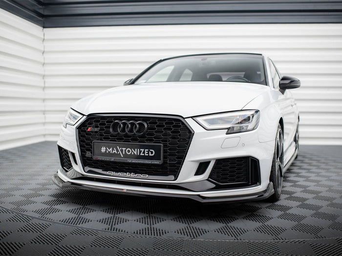 Audi RS3 Sedan 8V Facelift Front Splitter V.4 - Maxton Design