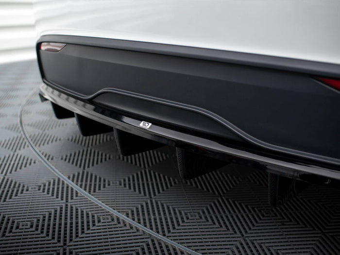 Tesla Model X Mk1 Facelift Rear Splitter (Vertical Bars) - Maxton Design