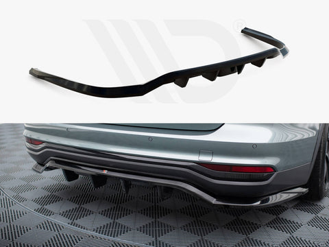 Audi A6 Allroad C8 Central Rear Splitter (Vertical Bars) - Maxton Design