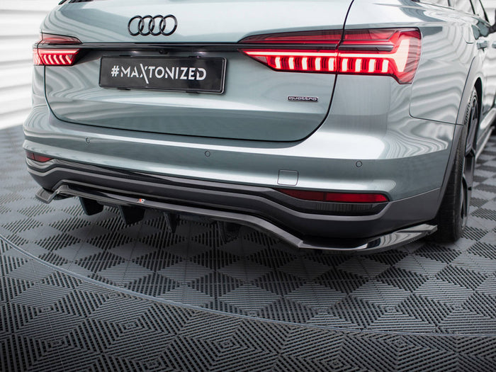 Audi A6 Allroad C8 Central Rear Splitter (Vertical Bars) - Maxton Design