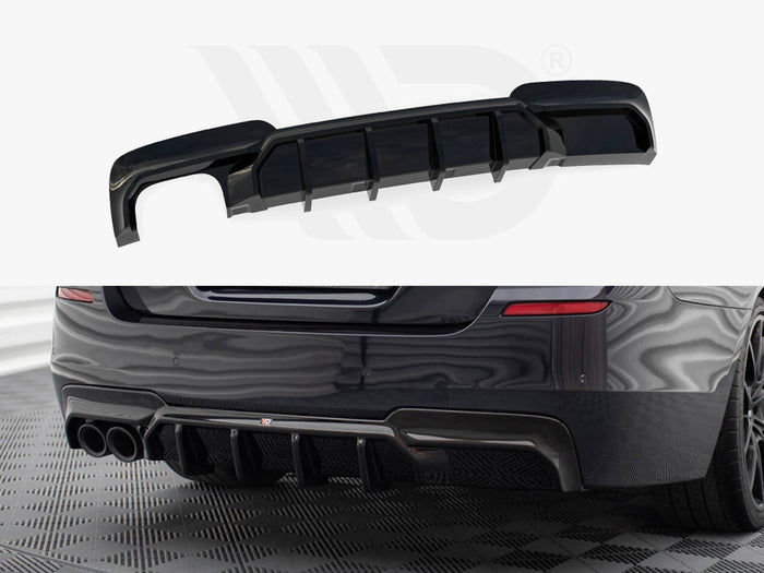 BMW 5 M-Pack F10 / F11 (Version with double exhaust on one side) Rear Valance V.2 - Maxton Design