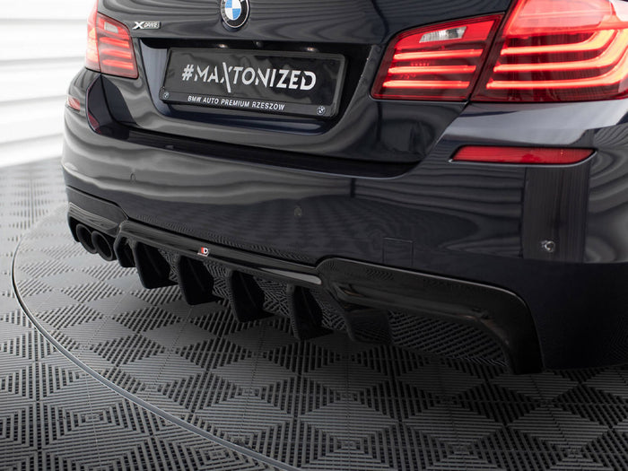BMW 5 M-Pack F10 / F11 (Version with double exhaust on one side) Rear Valance V.2 - Maxton Design