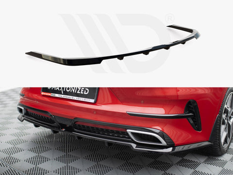 Kia ProCeed GT-Line Mk1 Central Rear Splitter (Vertical Bars) - Maxton Design