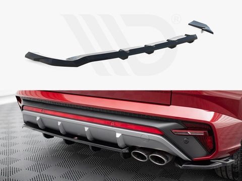 Hyundai Tucson N-Line Mk4 Central Rear Splitter (Vertical Bars) - Maxton Design