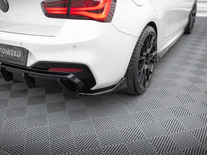 BMW 1 M-Pack / M140i F20 Facelift Rear Side Splitters (For rear valance v.3) - Maxton Design