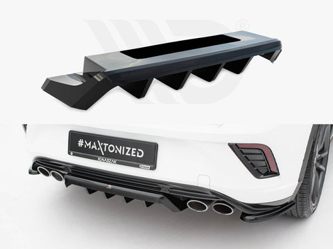 Volkswagen T-Roc R Mk1 Central Rear Splitter (Vertical Bars) - Maxton Design