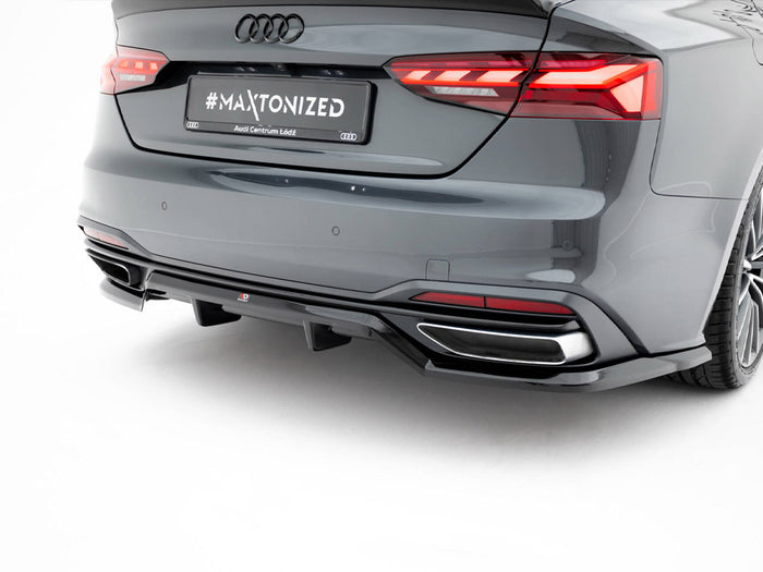 Audi A5 F5 Facelift Rear Splitter (Vertical Bars) - Maxton Design